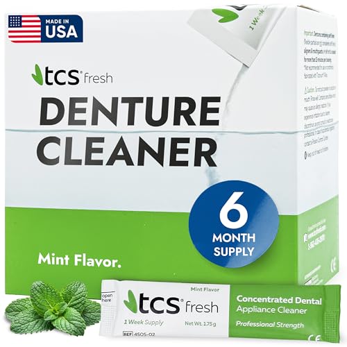 Denture Cleaner Pack of 1 - 24 Packets Fresh Mint - 6 Month Supply