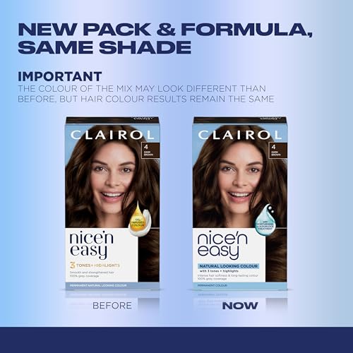 Clairol Nice'n Easy Permanent Hair Dye 4 Dark Brown - 3 Pack, 6.26 Fl Oz Each