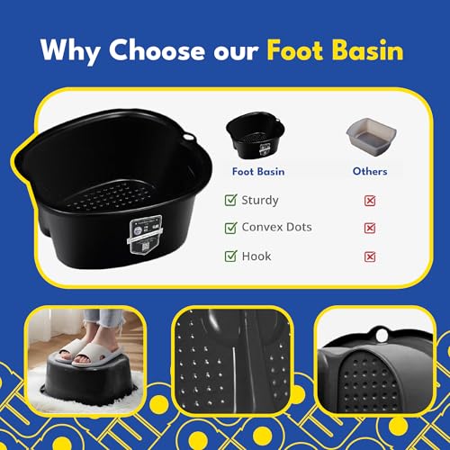 American Wellness Authority Black Extra Large Foot Soaking Tub - Pedicure Basin for Tired Feet