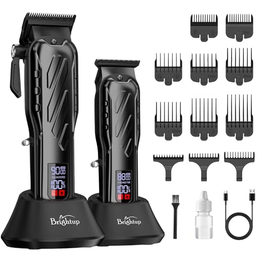 Brightup Professional Hair Clippers & Trimmers Set for Men - Powerful Motor, USB Charging, Adjustable Blades