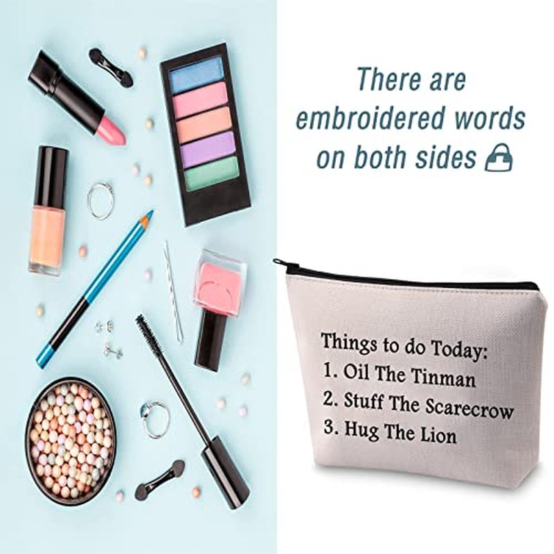 LEVLO Wizard Gifts Oil The Tin Man Stuff The Scarecrow Hug The Lion Makeup Bag for Fans (Things to do Today)