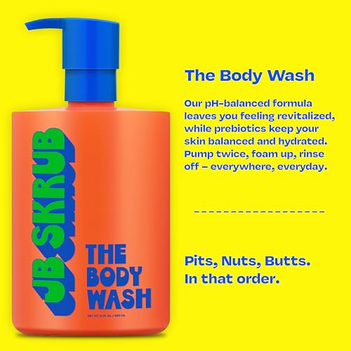JB SKRUB The Hair and Body Wash Super Duo - No Harsh Ingredients - Conquer Adolescent Funk with Confidence - 14oz.