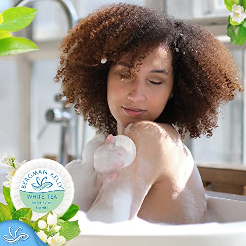 Round Hotel Soap & Travel Shampoo Conditioner Set - White Tea, 1 oz, Pack of 50 - Bergman Kelly