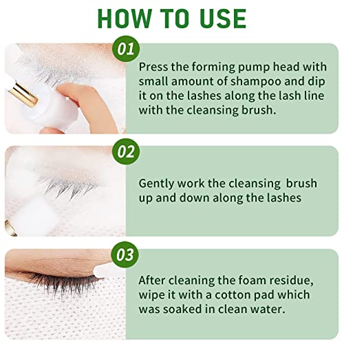 600ml Lash Shampoo for Extensions - Eyelash Cleanser Foam, Professional & Home Use (20.3 Fl Oz Pack of 1)