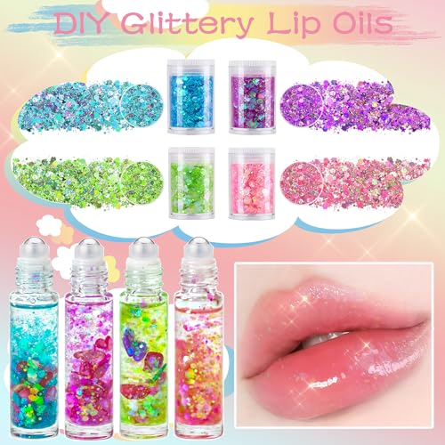 Pink DIY Lip Gloss Making Kit with Roller Bottles & Accessories