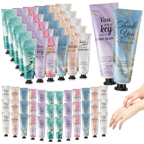 72pcs Mini Body Lotion Bulk Employee Appreciation Gifts for Coworker Teachers Valentines Day Inspirational Travel Size Dry Skin Hand Cream Lotion for Staff Team Women Men