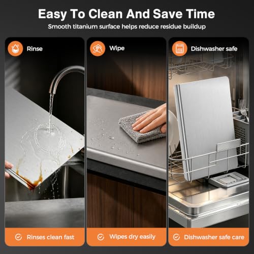 Titanium Cutting Board for Kitchen, Non-Toxic 20 x 16 Inches with Cutting Mat