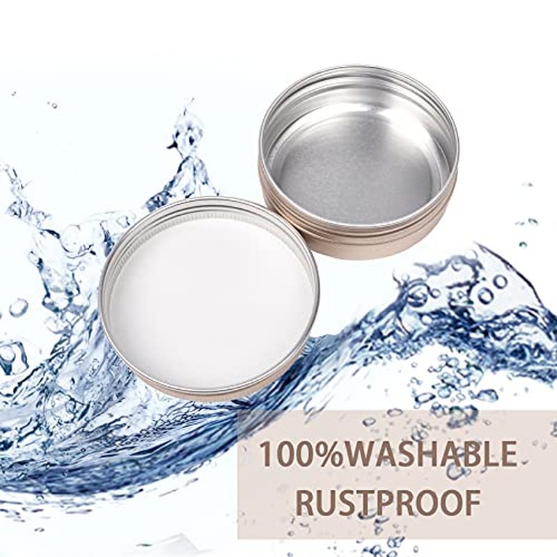 2 oz / 60ml Screw Top Aluminum Tin Jar with Screw Lid and Blank Labels - Pack of 23 (Champagne)