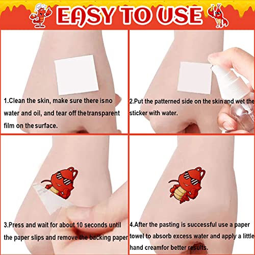 Crawfish Party Favor 24Sheets(144PCS) Crawfish Temporary Tattoosfor Crawfish Boil Party Supplies Lobster Party Decorations, Summer Picnic, Baby Shower Supplies Decorations
