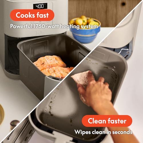 6 Qt Slim Air Fryer with Non-Toxic Ceramic Coating - Oatmilk
