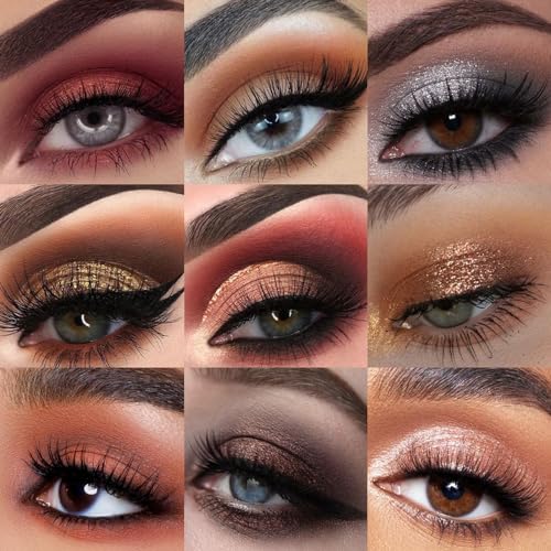 Prism Makeup 40 Colors Neutral and Smokey Palette with 18 Colors Dark Brown Rusty Smokey Eyeshadow Palette