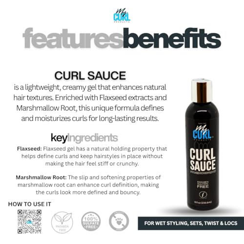 Curl Defining Gel for Natural Hair - Lightweight, Hydrating Styling Product