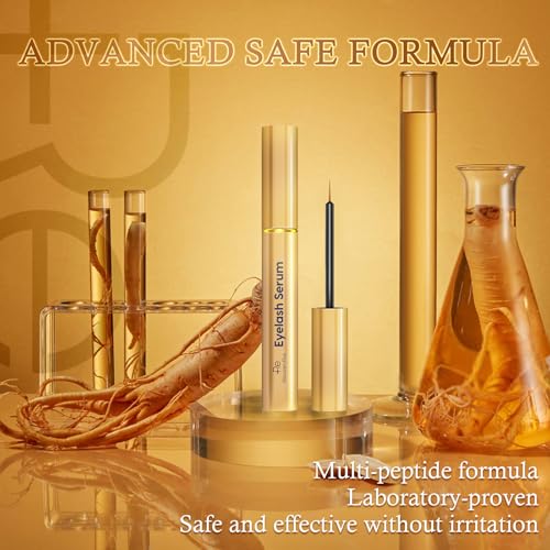 Rose Gold Vegan Eyelash Growth Serum for Longer Thicker Lashes - 0.1 Fl Oz