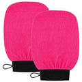 Exfoliating Body Scrub for Bath and Shower Use - Face Scrubber and Body Exfoliator Mitt, Dead Skin Remover - Exfoliating Glove Shower Scrub for Men and Women - Pair Pink