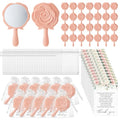 Wenqik 50 Sets Bridal Shower Favors Rose Compact Mirrors Bulk Wedding Favors for Guests Rose Compact Handheld Mirrors with Thank You Cards and Organza Bags Wedding Party Guests Souvenir Gifts (Pink)