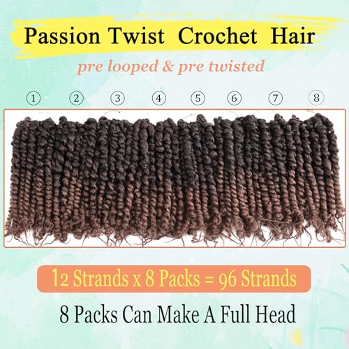 SUN LOCS 8 Inch Passion Twist Crochet Hair Pre-Twisted Synthetic Braids for Black Women