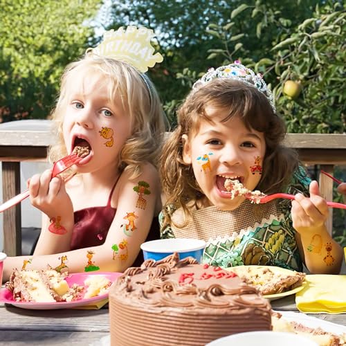 Generic Giraffe Temporary Tattoos Birthday Party Supplies Favors Decorations Super Cute 96PCS Fake Tattoos Stickers for Boys Girls School Classroom Rewards Gifts Ideal
