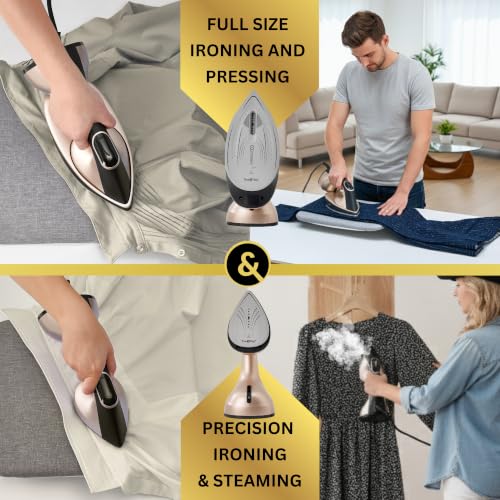 Gold 2-in-1 Iron & Garment Steamer with Detachable Soleplate - 1600W
