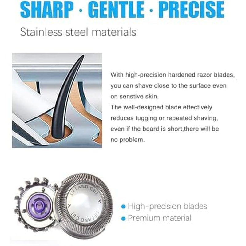 HQ56 Replacement Shaver Heads Compatible with Norelco Replacement Heads Hq56 Compatible with Philips Norelcos HQ55 HQ56 HQ3 HQ4 HQ6 Razor Shaving HQ64 Heads Blade HQ300 HQ442 HQ916 HS190 Series