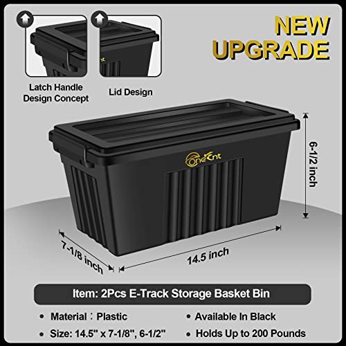 2-Pack Heavy-Duty E-Track Storage Bins 14.5 Inch Long 200 lbs Capacity