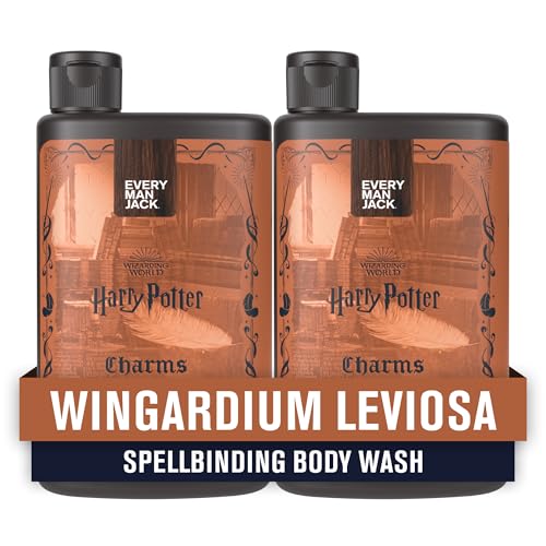 Every Man Jack Harry Potter Collectors Body Wash - Hogwarts Inspired Scents & Clean Ingredients - Charms - Wingardium Leviosa Scent - 13.5 oz (Pack of 2)