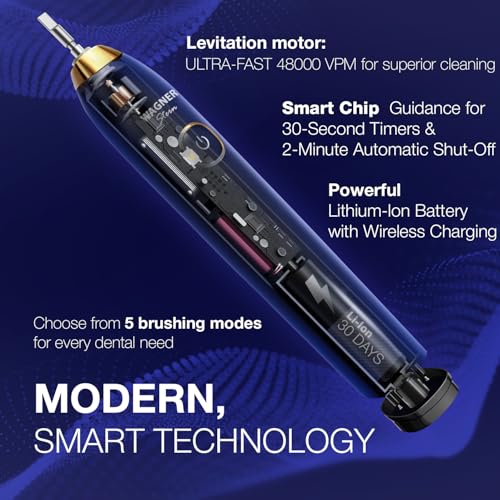 Electric Toothbrush with 5 Modes & 8 Soft Brush Heads - Waterproof & Portable