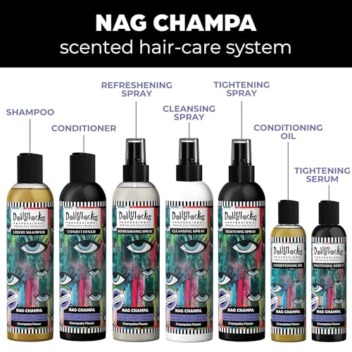 Dollylocks Refreshening Spray for Locs, Braids, Extensions - Nag Champa 8 oz - Plant-Based, Residue-Free, Moisturizing Scalp Relief