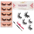 GOO GOO Mink Eyelashes, Middle Long Crossed Cluster Type False Eyelashes 18mm-25mm 5 Styles Multipack Natural Layered Hand Made Strips Siberian 3D Mink Lashes Fluffy Full Fake Eyelashes