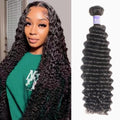 Deep Wave Human Hair Bundles 22 Inch Natural Black Curly Hair Extensions - Silky Soft & Tangle-Free
