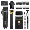 HIENA PRO Professional Hair Clipper Set for Men, Cordless Barber Clippers Set and Trimmer Kit, USB Rechargeable Electric Beard Trimmer Foil Shaver & Men's Facial Grooming Tool Kit, Gifts for Men