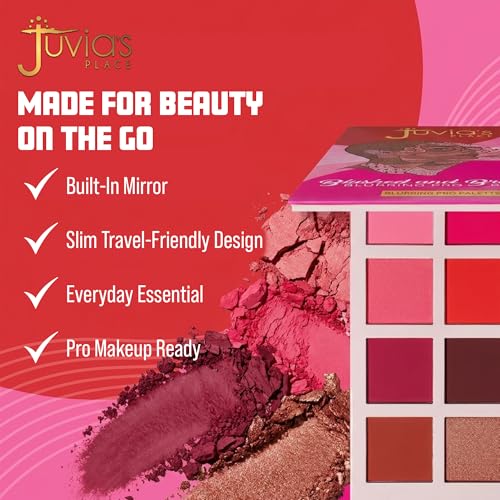 Juvia’s Place Blushed & Bronzed Blurring Pro Palette Volume 1 - 8 Shade Matte & Shimmer Blush & Bronzer Palette with Mirror