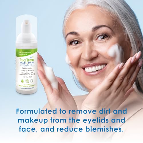 EyeEco Age-Defying Tea Tree Eyelid & Facial Cleanser 50mL (1.7 Fl Oz) Non-Irritating