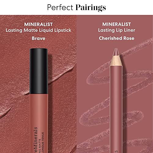 bareMinerals Mineralist Lasting Matte Liquid Lipstick Brave - Velvet Finish, All-Day Wear