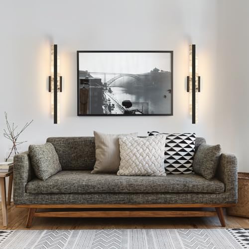 HAHZT Black 27 Inch Dimmable LED Bathroom Vanity Light Over Mirror - Modern Wall Sconce Fixture