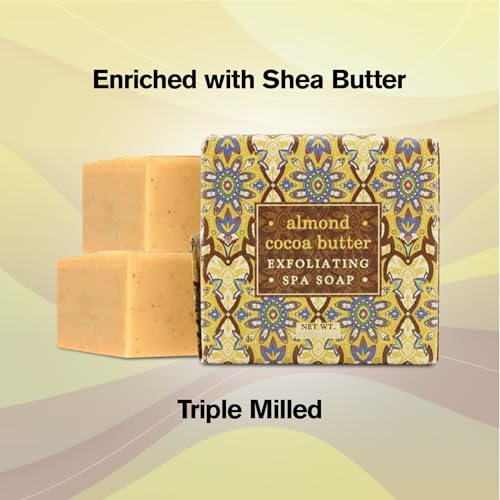 Greenwich Bay ALMOND COCOA BUTTER Scented Exfoliating Bar Soaps - 12 Pack of Mini 1.9 oz. Botanical Scented Bars - Perfect for Guest Bath, Airbnb, Salon, Spa, Hotel - Elegant Wrappers