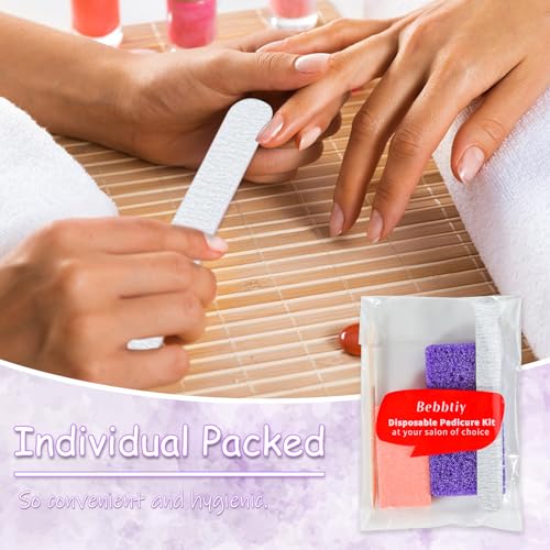 4-in-1 Disposable Pedicure Manicure Kit Sets - Pack of 50, 80/100 Grit - Hygienic & Portable
