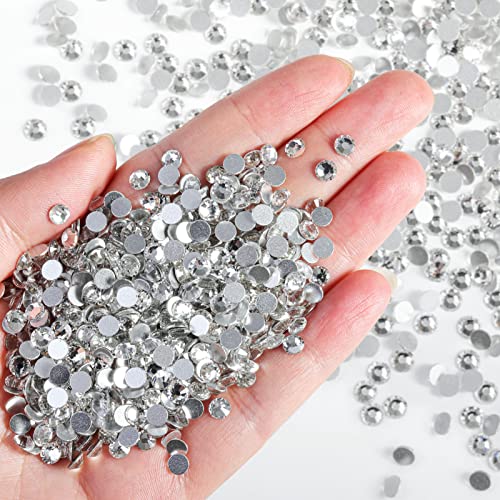 Beadsland Flat Back Crystal Rhinestones Bulk SS16 - 14400pcs White Glitter