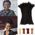 Human Hair Dreadlock Extensions - 8 Inch 0.8cm Thickness, 10 Strands - Natural, Reusable, DIY