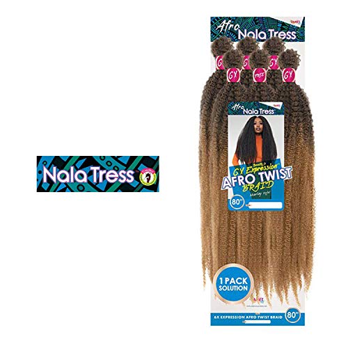 Janet Collection Braids Nala Tress 6X Afro Twist Braid 80" (6Pcs) Off Black 1B