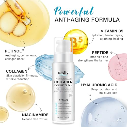Dcsily Anti-Aging Neck & Face Lift Cream with Retinol Collagen Peptides Moisturizer