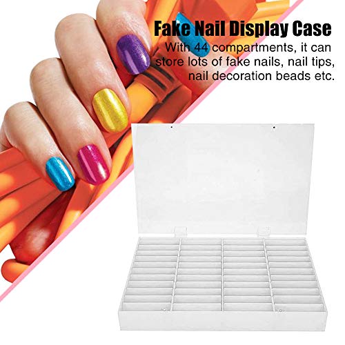 StepOK Nail Display Box with 44 Dividers – Clear Nail Art Organizer