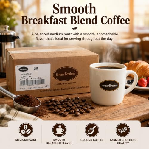 Farmer Brothers Breakfast Blend Ground Coffee 2oz Pack Case of 40