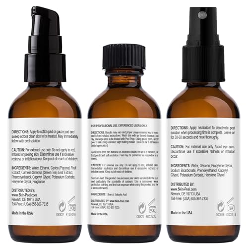 MedPeel Salicylic Acid Peel 30% Essential Peel Kit, Includes Peel, Prep, Neutralizer, Deep Strength Professional Grade Chemical Face Peel for all Skin Tones, 1oz/30ml (Kit of 3)