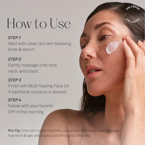 Anti-Aging Night Cream with Magnolia & Hyaluronic Acid - Hydrating Face Moisturizer for All Skin Types