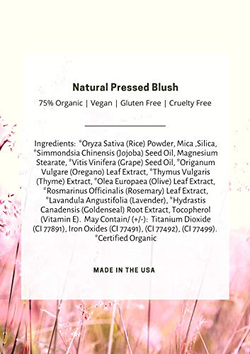 Mom's Secret Natural Pressed Blush Dusty Rose - Organic, Vegan, Cruelty-Free, 0.18 oz