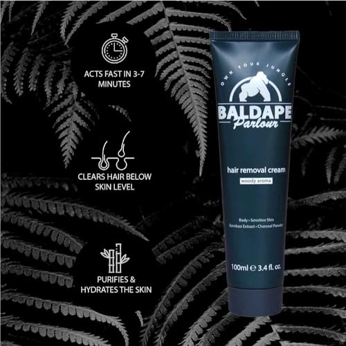 Body & Back Hair Removal Kit with Depilatory Cream, Extendable Applicator & Loofah
