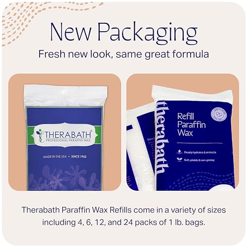 Therabath Paraffin Wax Refill 4lb for Hand & Body Thermotherapy, Moisturizing & Pain Relief