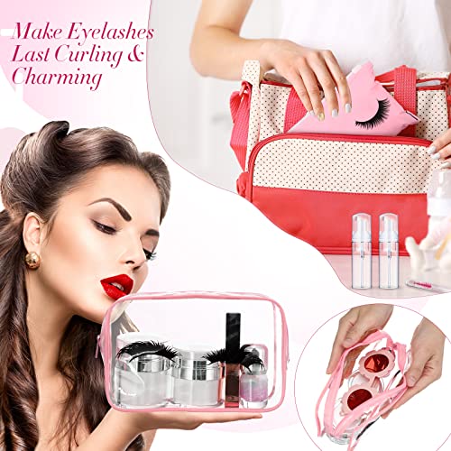 Remerry 40 Pcs Lash Shampoo Brushes Set Eyelash Aftercare Bag Disposable Mascara Tubes Foam Pump Bottle Extension Aftercare Instructions Card Eyelash Accessories for Women Mother (Clear Bag Style)