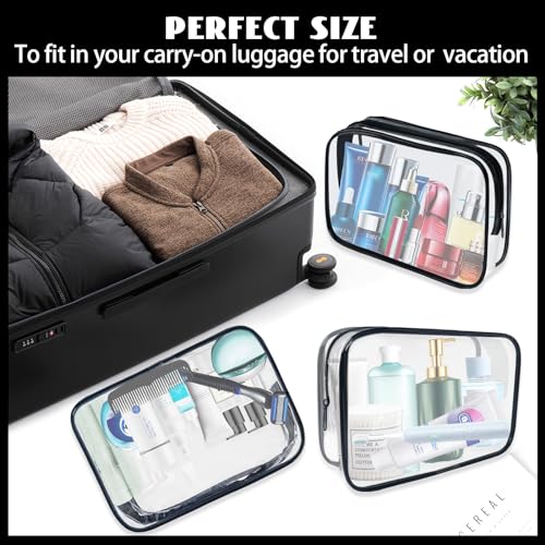 16 Pack Waterproof TSA Approved Cosmetic Toiletry Bags - Black Large