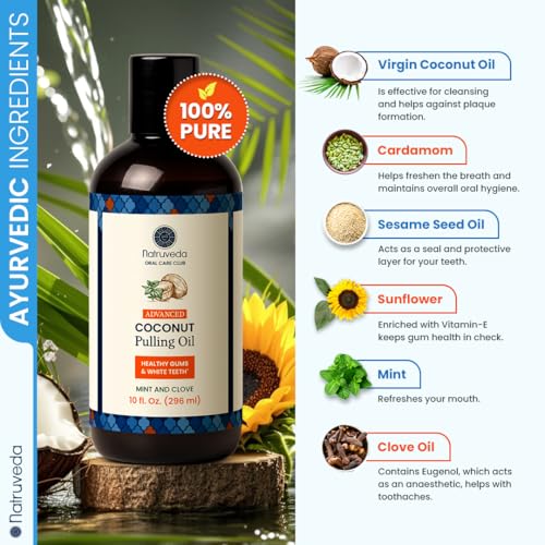 Cocomint Coconut Oil Pulling Mouthwash 40 oz Pack of 4 - Mint & Clove Flavor